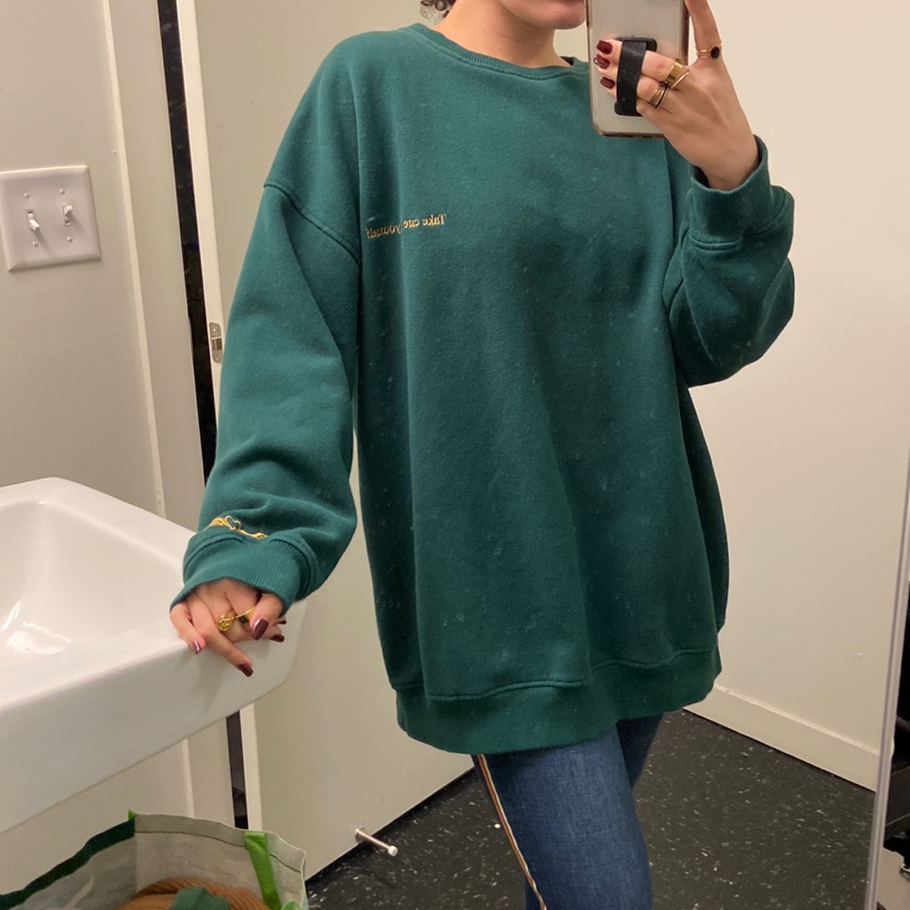 motel rocks “take care of yourself” crewneck sweatshirt